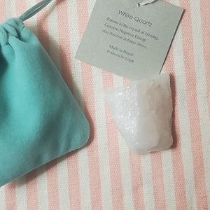 White Quartz Healing Gemstone with Pouch- New